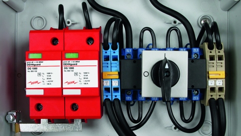 Wajda Surge Protection Device SPD at the main AC incomer (Uc 275V, Up 1.35 Kv, In 20KA, Imax 40 KA