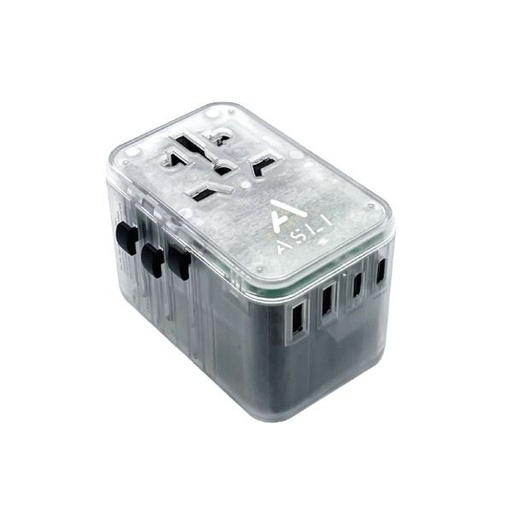 ASLI UNIVERSAL TRAVEL CHARGER GAN III 65W CLEAR