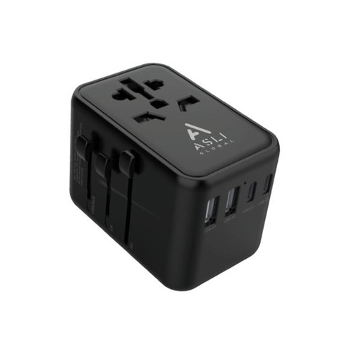 ASLI UNIVERSAL TRAVEL CHARGER GAN III 65W BLACK