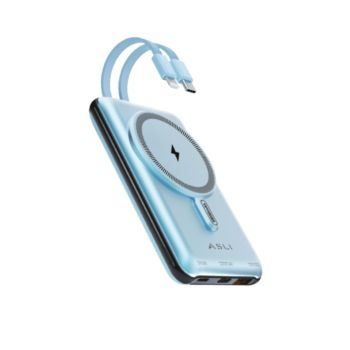 ASLI MagCHARGE+ WIRELESS CHARGING POWER BANK WITH MAGSAFE 10000mAh BLUE