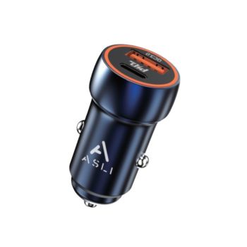 ASLI METAL CAR CHARGER PD20W + QC3 BLUE