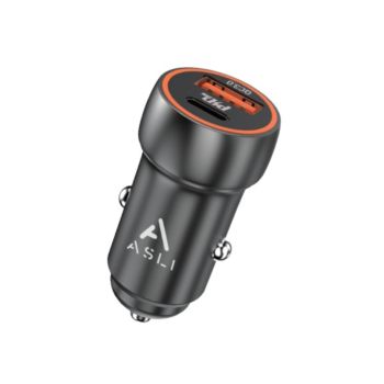ASLI METAL CAR CHARGER PD20W + QC3 GRAY