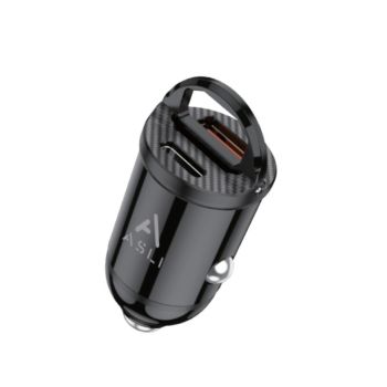 ASLI MINI HIDDEN CAR CHARGER PD30W + QC3 BLACK
