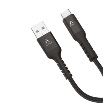 ASLI POWER WIRE+ II USB-A TO USB-C CABLE 1M BLACK
