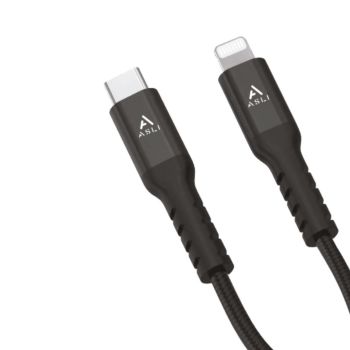 ASLI POWER WIRE+II USB-C TO LIGHTNING CABLE 1M BLACK