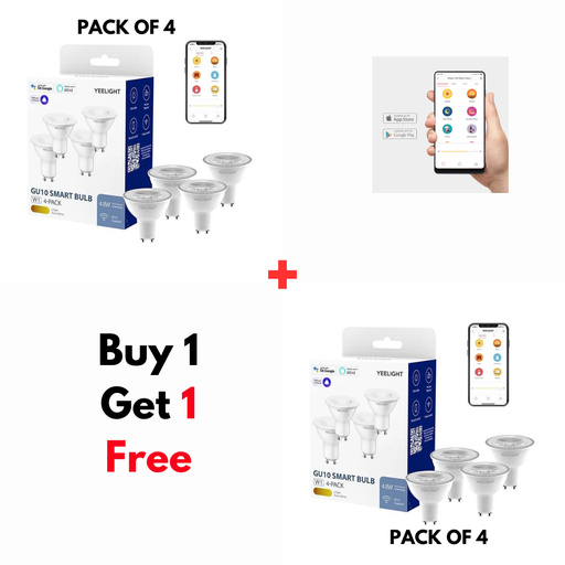 Yeelight GU10 Smart bulb W1 Dimmable 4-pack buy1 get1 free
